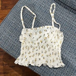 Floral linen crop top